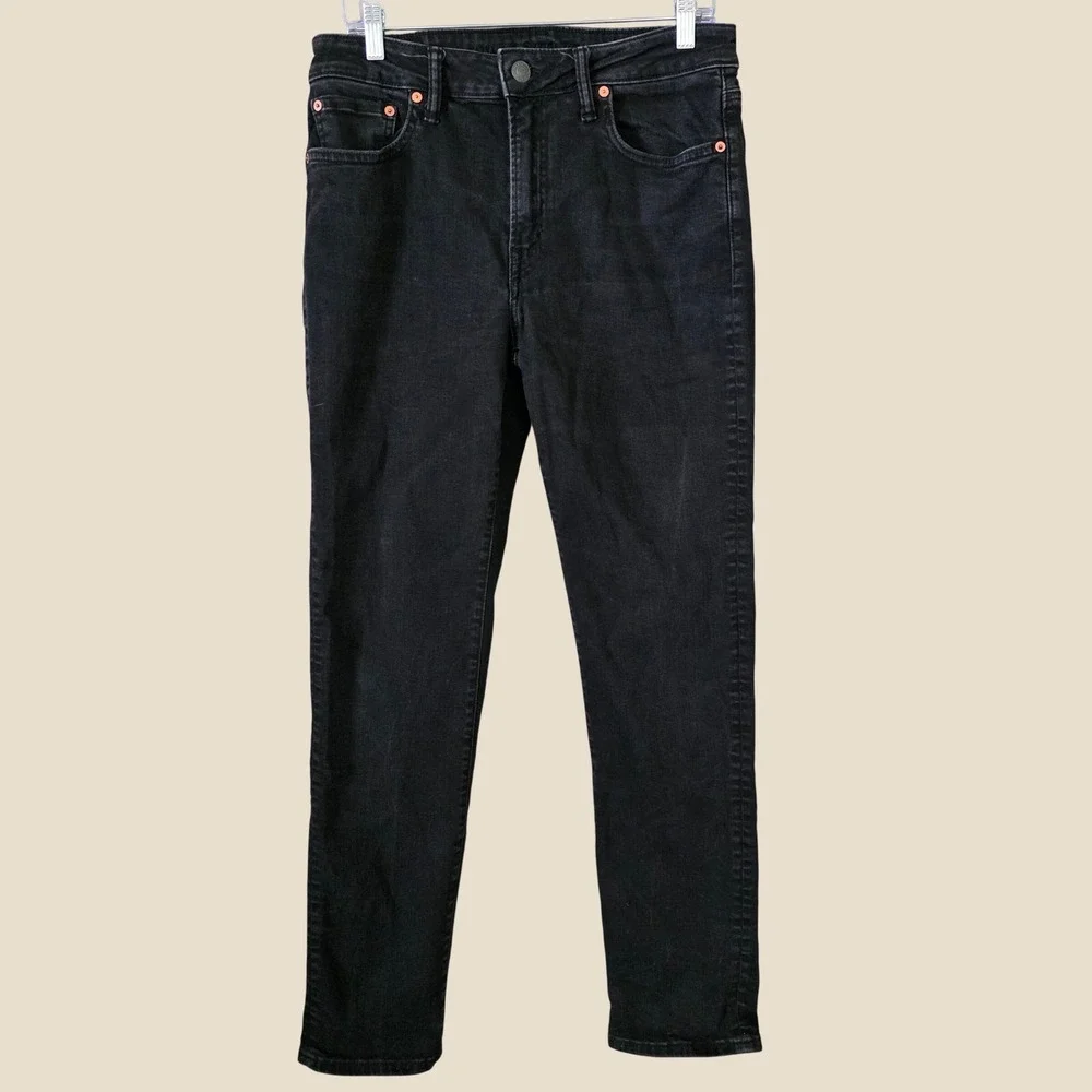 American Eagle Mens Skinny Straight Jeans Size 32x34 Black Denim Pants